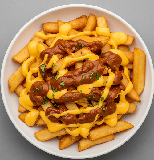 Chips, Cheese & Curry Sauce 