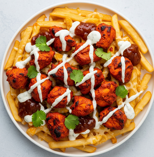 Chicken Curry Loaded Fries 